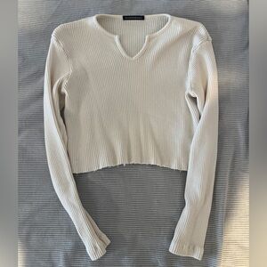 Brandy Melville Cream Ribbed Sweater